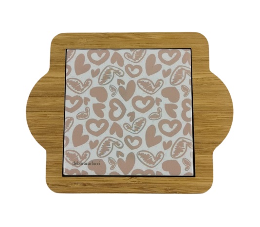 SOTTOPENTOLA MEDIO CUORI BEIGE CM 18,5X23,5 - Casabella